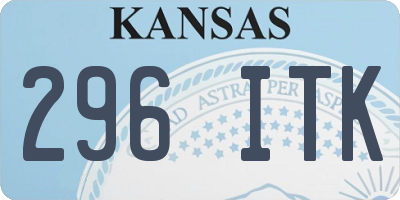KS license plate 296ITK
