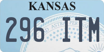 KS license plate 296ITM