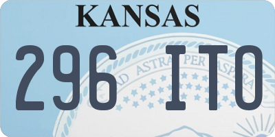 KS license plate 296ITO