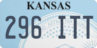 KS license plate 296ITT