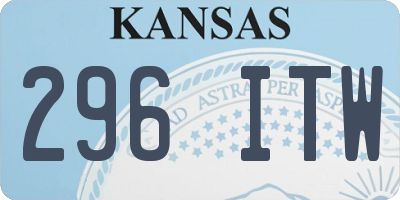 KS license plate 296ITW