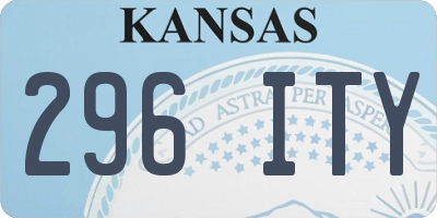 KS license plate 296ITY