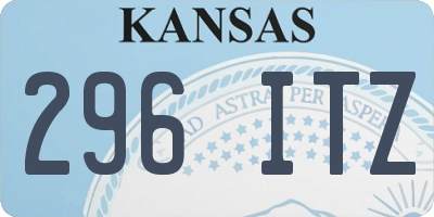 KS license plate 296ITZ