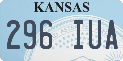 KS license plate 296IUA