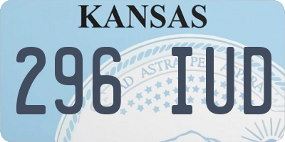 KS license plate 296IUD