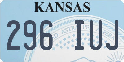 KS license plate 296IUJ