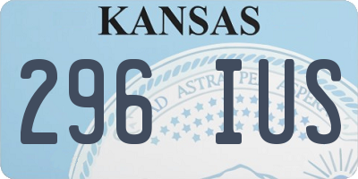 KS license plate 296IUS