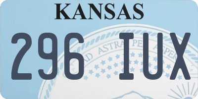 KS license plate 296IUX