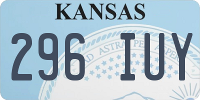 KS license plate 296IUY