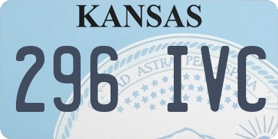 KS license plate 296IVC
