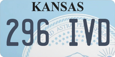 KS license plate 296IVD