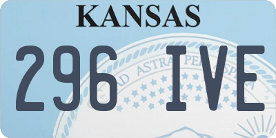 KS license plate 296IVE