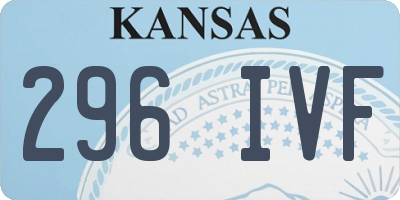 KS license plate 296IVF