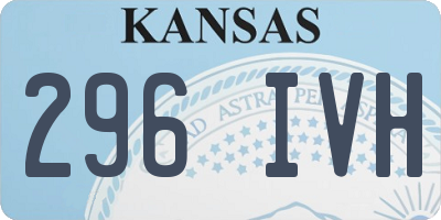 KS license plate 296IVH