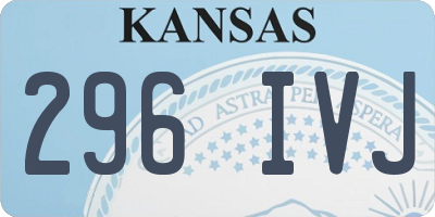 KS license plate 296IVJ