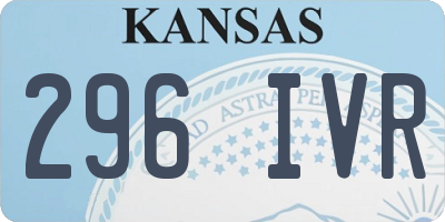 KS license plate 296IVR