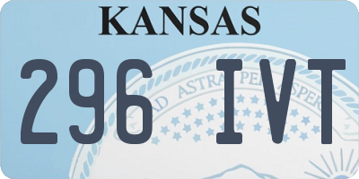 KS license plate 296IVT