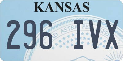 KS license plate 296IVX