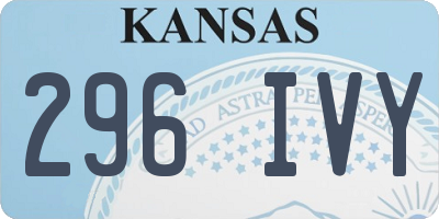 KS license plate 296IVY