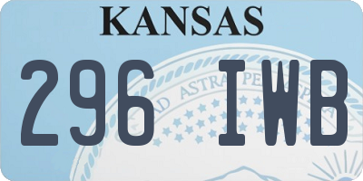 KS license plate 296IWB