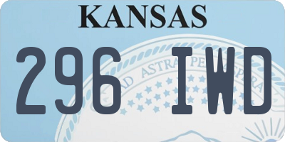 KS license plate 296IWD