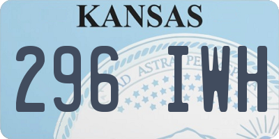KS license plate 296IWH