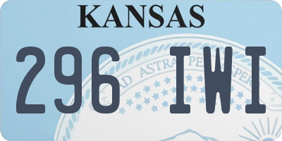 KS license plate 296IWI