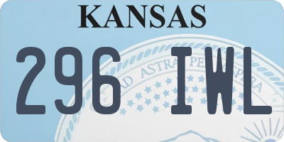 KS license plate 296IWL