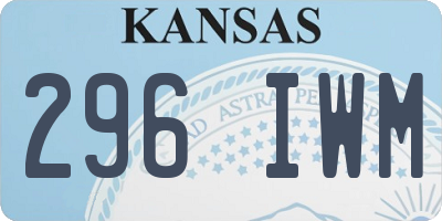 KS license plate 296IWM