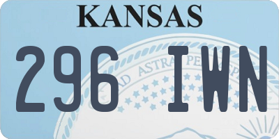 KS license plate 296IWN