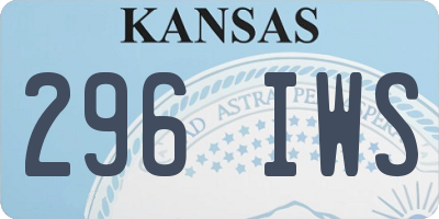 KS license plate 296IWS