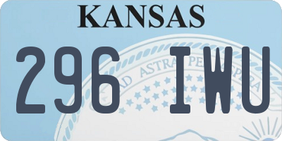 KS license plate 296IWU