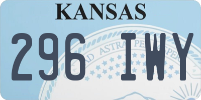 KS license plate 296IWY