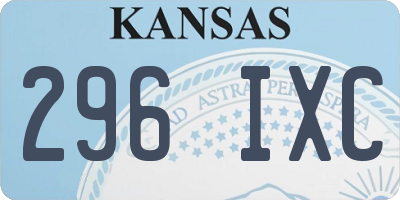 KS license plate 296IXC