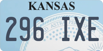 KS license plate 296IXE