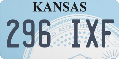 KS license plate 296IXF