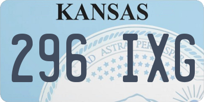 KS license plate 296IXG