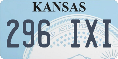 KS license plate 296IXI
