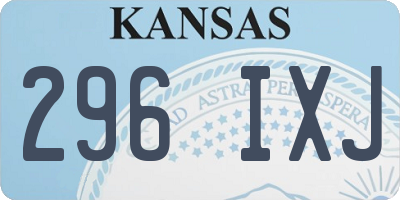 KS license plate 296IXJ