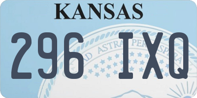 KS license plate 296IXQ