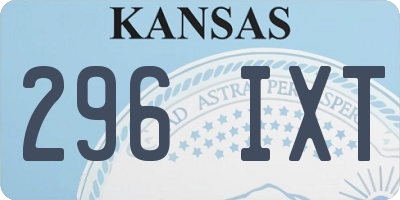 KS license plate 296IXT