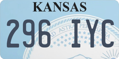 KS license plate 296IYC