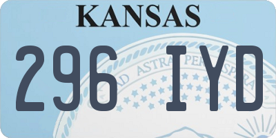 KS license plate 296IYD