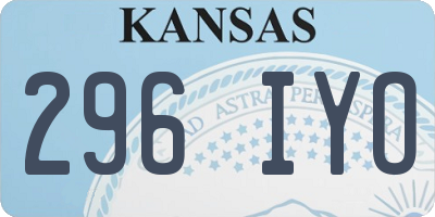 KS license plate 296IYO