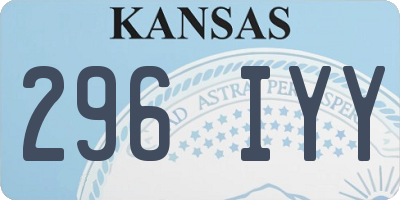 KS license plate 296IYY
