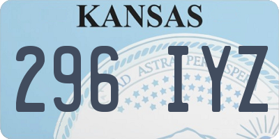 KS license plate 296IYZ