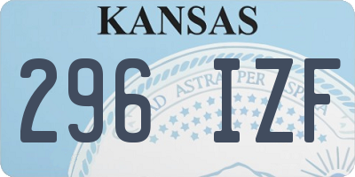 KS license plate 296IZF