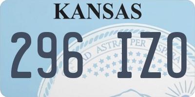 KS license plate 296IZO