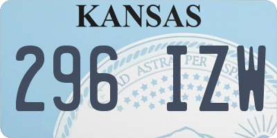 KS license plate 296IZW