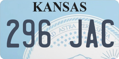 KS license plate 296JAC